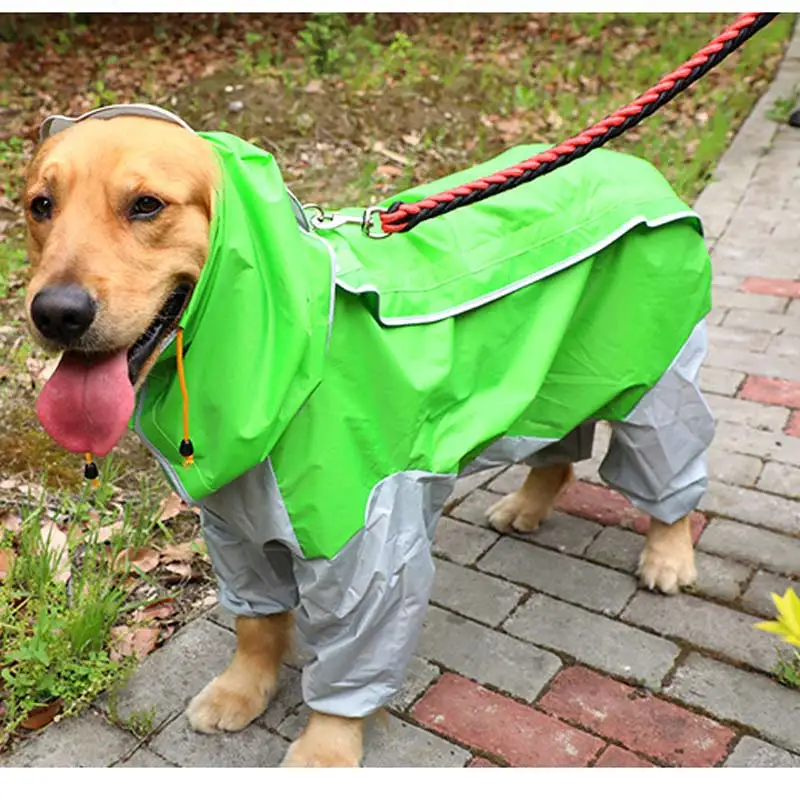 Rain Gear Hooded Camouflage Rain Coat For Dog Labrador Clothing Dogs