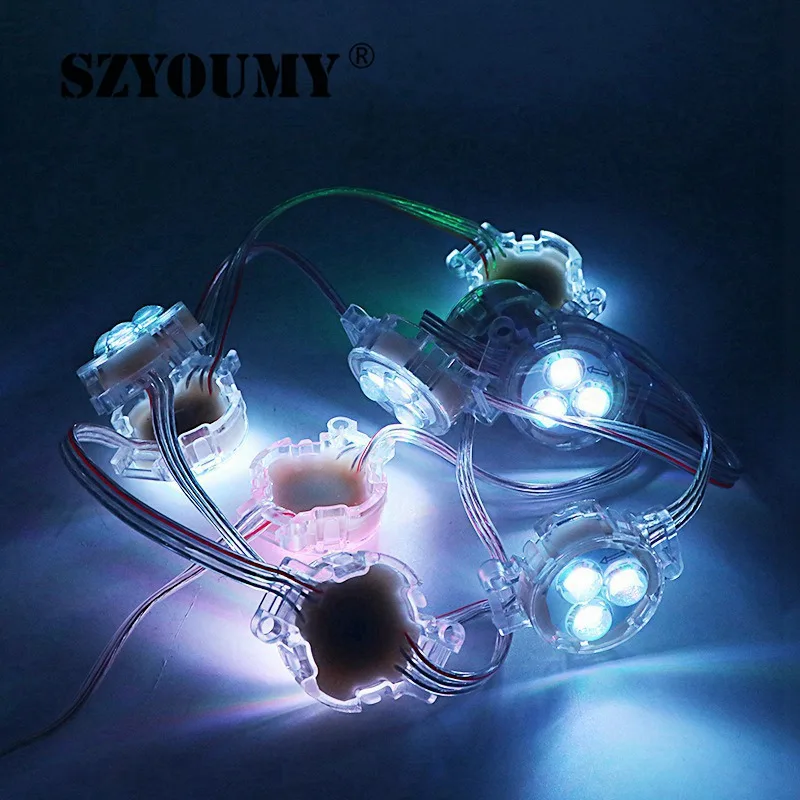 SZYOUMY DC12V светодиодный модуль открытые точечный источник света 3 светодиодный s 5050 SMD RGB Водонепроницаемый IP67 30 мм диаметр белый/синий/зеленый/красный