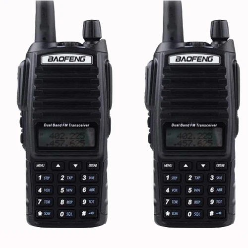 Черный 2 шт 20 км рация пара Baofeng uv-82 taki walki двухдиапазонный wolkie tokie радио сканер для 2 двухсторонних cibi радио приемопередатчик - Цвет: Черный