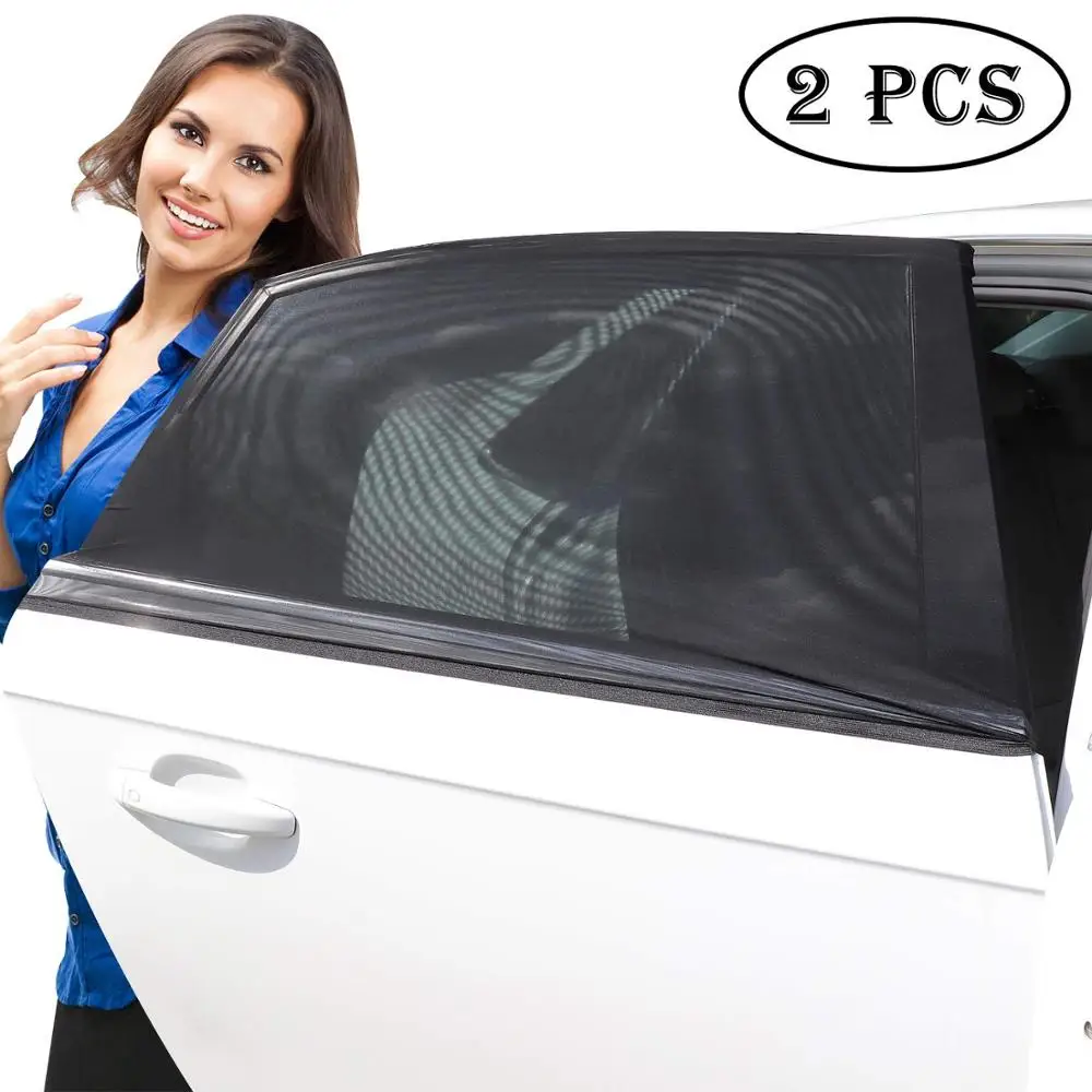 

2Pcs Universal car side window sunshades sunscreen breathable mesh UV protection car rear curtain cover window sunscreen net