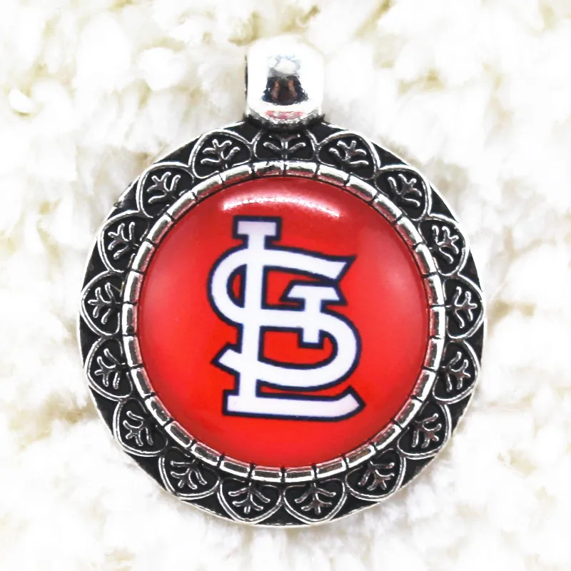 

Wholesale St.Louis Cardinals Team Baseball Sports Glass Pendant Alloy Dangle Charms Fit Marking Jewelry Bracelets Necklace