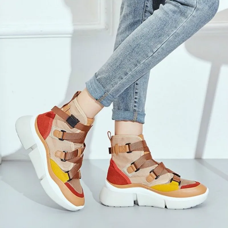 

2019 Harajuku Women's Chunky Sneakers Tenis Basket Women Casual Platform Shoes Ulzzang Dad Shoes Cross Strap Zapatos Mujer