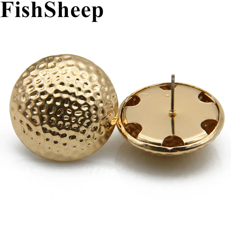 Женские полукруглые серьги гвоздики FishSheep винтажные золотистые/Серебристые с