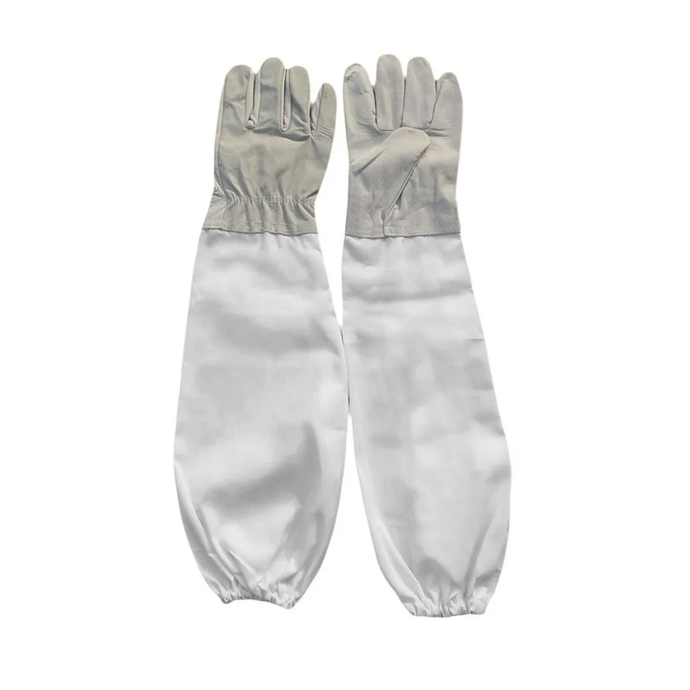 Beekeeping Gloves Ventilated Elastic Cuffs Leather Extra Long Sleeve