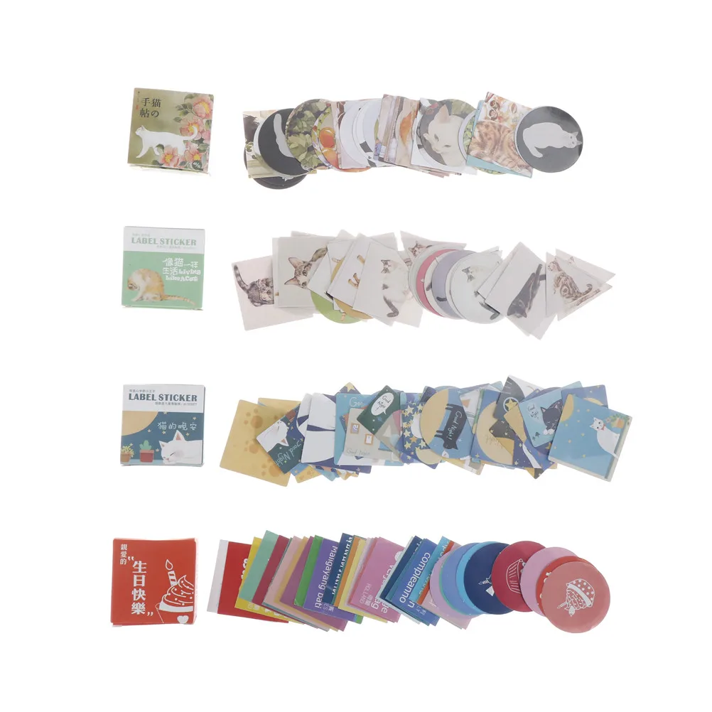 

Diy 40pcs/lot Flower Cat Baking Paper Diary Sticker DIY Decoration Scrapbook Label Sealing Notebook Kawaii Stationery Sticker