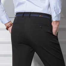 Мужской роскошный костюм, модные нарядные брюки, мужские брюки, черные брюки для официального костюма, деловые повседневные облегающие мужские брюки для офиса