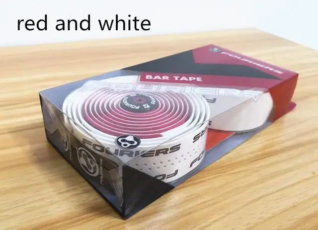 1 set Fouriers Road Bike Handlebar Tape Belt Bicycle Cycling Handle Cork Waterproof Handlebar Tape Wrap red and white