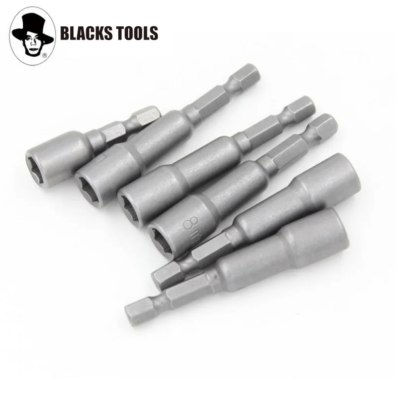 

1PC Hex Socket Sleeve Nozzles Strong Magnetic Nut driver Set Drill Bit Adapter Wind Approved Sleeve Electric 6 8 10 13 17MM