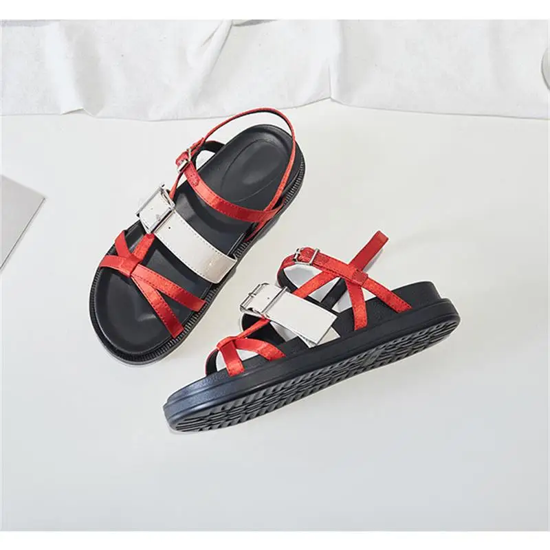 Platform Shoes Summer Women Platform Sandals Mixed Color Rome Open Toe Casual Flats Shoes Women Zapatos Mujer - Цвет: As Pics