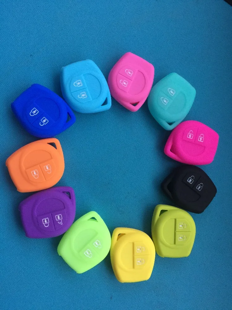 Key Case Cover Pusakieyy 1Pc New Replacement Soft Silicone Case Cover Holder For Suzuki Swift Grand VITARA IGNIS ALTO 2 Buttons Remote Key Fob Car Key Shell Flip Key Fob Shell