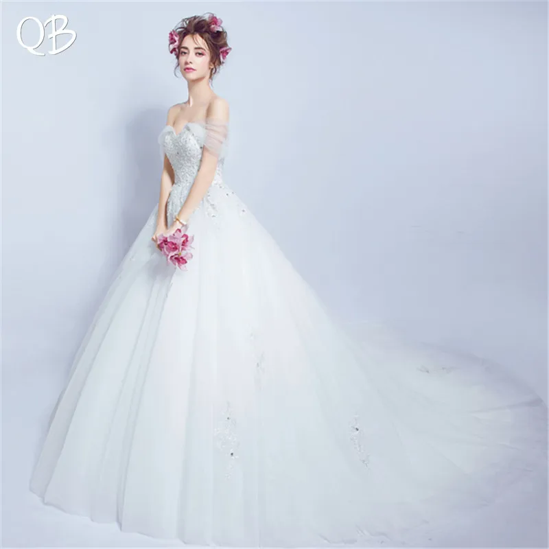 

Ball Gown Sweetheart Crystal Lace Beaded Luxury Elegant Wedding Dresses 2019 New Fashion Bridal Dresses Wedding Gowns WE46