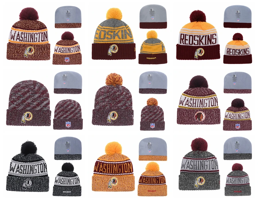 Быстрая доставка Вашингтон высокое качество Redskins вязаные шапочки шляпа