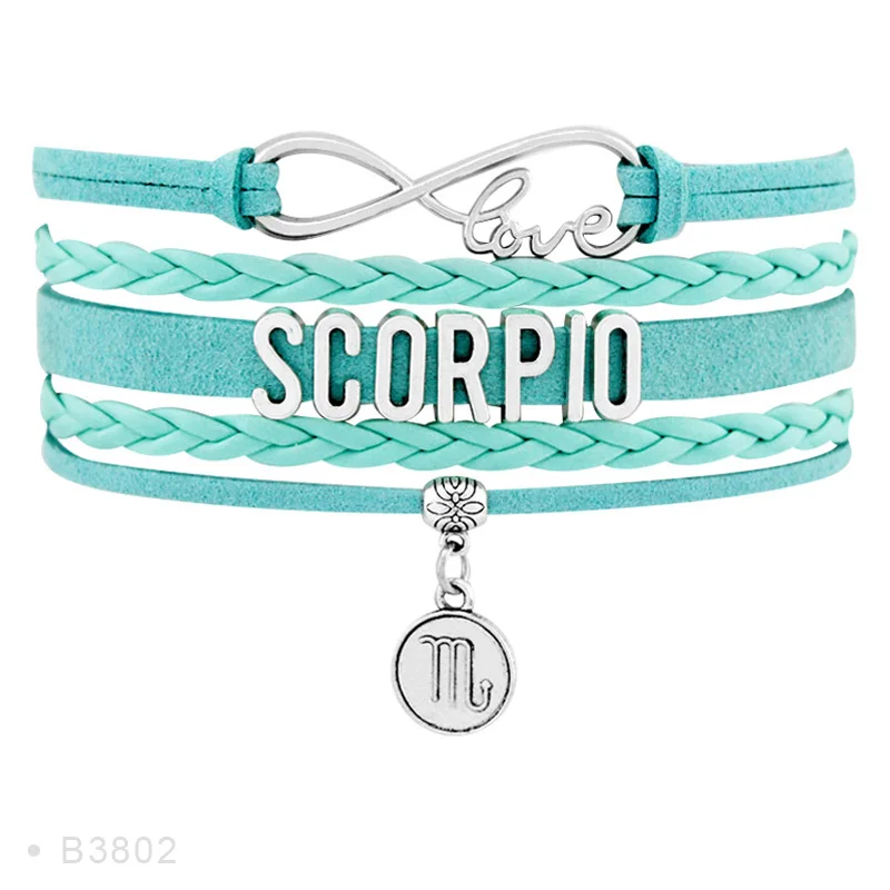 

Aries Taurus Gemini Cancer Leo Virgo Libra Scorpio Sagittarius Capricorn Aquarius Pisces Wrap Girls Boys Men Bracelets for Women