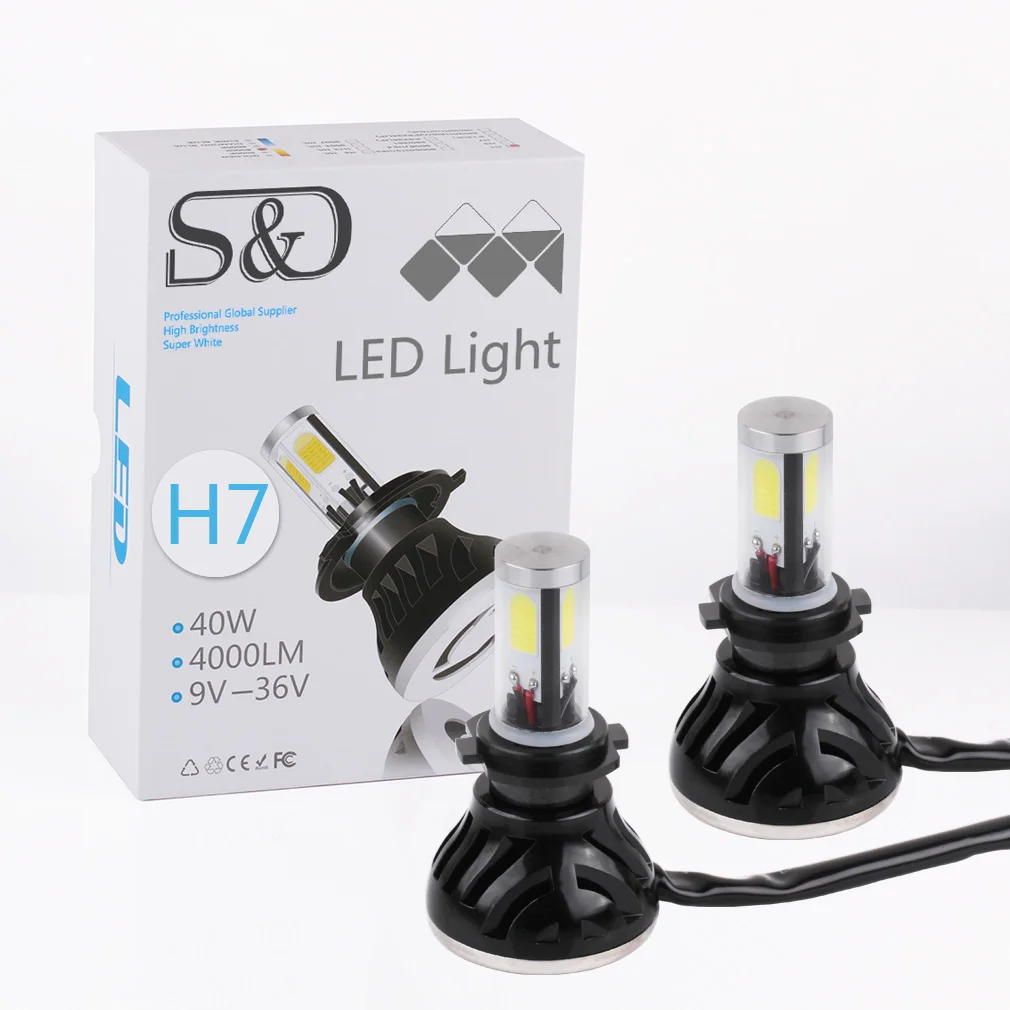 

H7 LED Bulbs Super Bright Car Headlight Kit 40W 4000LM - 2pcs Light Bulb Fog Lights High Power Lamp Light Source 12V 100W D050