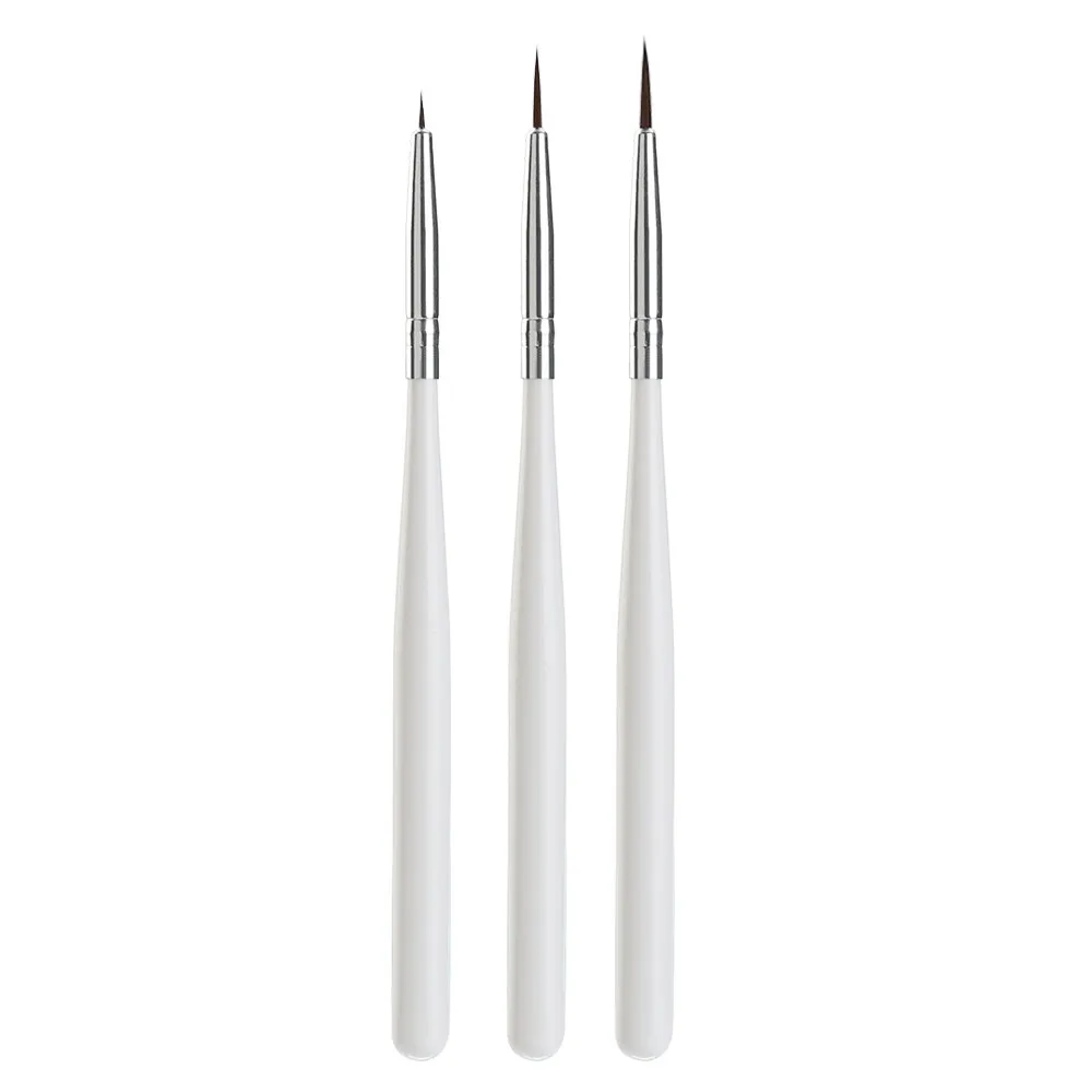 

'Set of 3 Professional Sable Nail Art Drawing Painting Pen Brush Detailer Liner
