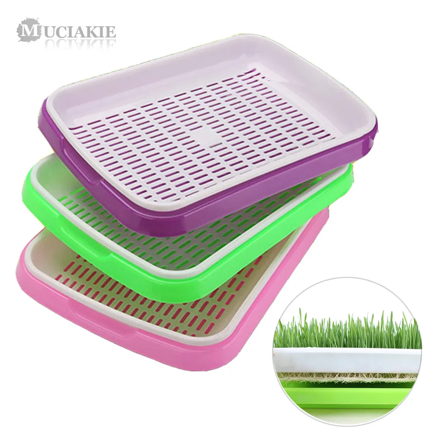 

MUCIAKIE 3 Sets 2-layer Nursery Trays for Bean Sprouts Seedling Tray Dishes Wheat Seedlings Nursery Pots Home Plant Tools