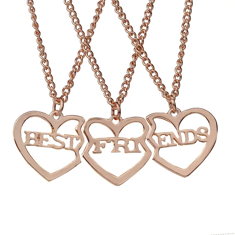 Fashion Hot Best Friends Necklace BFF Set Pendant Alloy Creative Birthday Gift Best friend Heart-shaped bff Couple necklace - Окраска металла: style-7