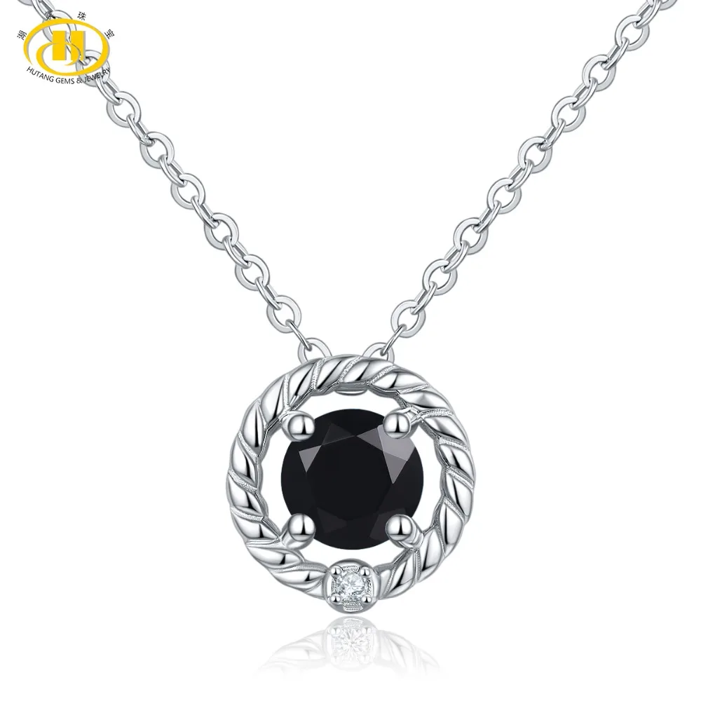 

Hutang Spinel Pendant Natural Gemstone Solid 925 Sterling Silver Crystal Necklace Fine Fashion Stone Jewelry For Women Gift New