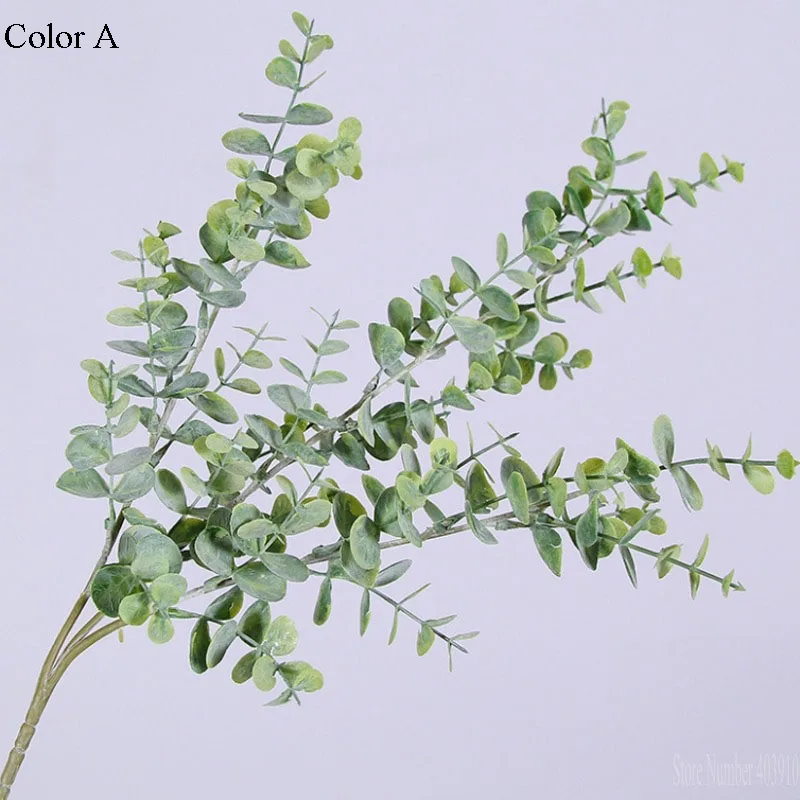 

Artificial Plastic Eucalyptus tree branch for Christmas wedding decoration Flower arrangment small leaves plant faux foliage