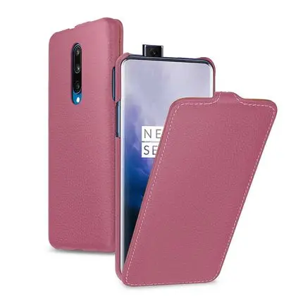 Эксклюзивная распродажа, чехол из натуральной кожи для Oneplus7, бизнес флип-чехол для телефона Oneplus 7Pro, роскошный кожаный чехол для 1+ 7 - Цвет: Розовый