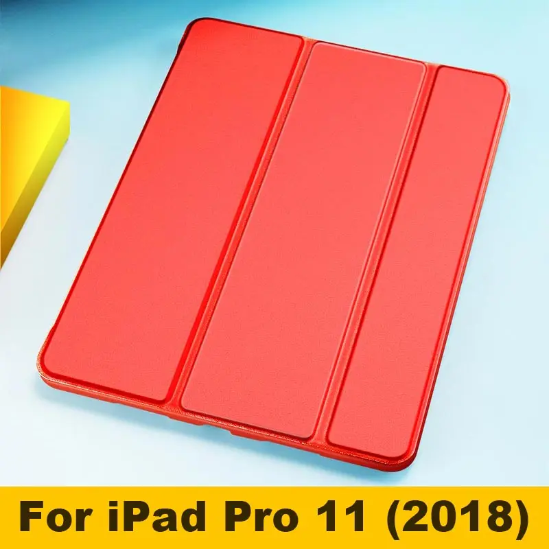 For Pro 11 Red Чехол для Apple iPad Pro 11, умный кожаный чехол с магнитной подставкой, мягкий силиконовый чехол для iPad Pro 10,5 Pro 9,7 - Цвет: For Pro 11 Red