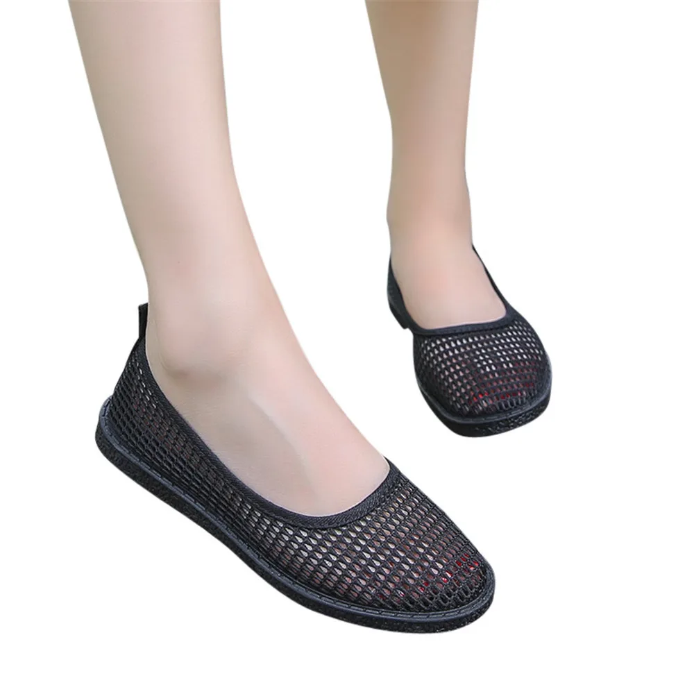 

CAGACE 2018 Casual Shoes Women Gladiator Sandals Summer Shoes Breathable Hollow Flat Heel Slip On Casual Peas Boat Shoes