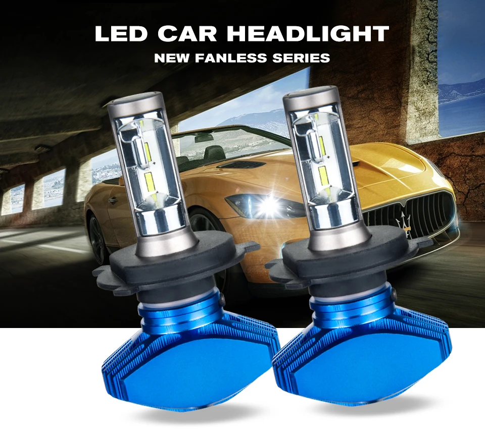 Foxcncar 2PCS  LED H4 H1 H11 H4 Led H7 Bulb Car Headlight High Low Beam 80W 8000LM 12V 24V Fog Light Kit Super Bright Car Light (1)