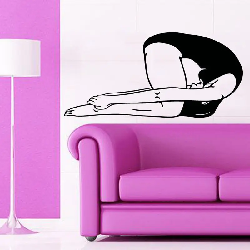 DCTAL Yoga Club Sticke Girl Decal Patanjali Posters Yug Vinyl Wall Decals Parede Decor Yoga Sticker
