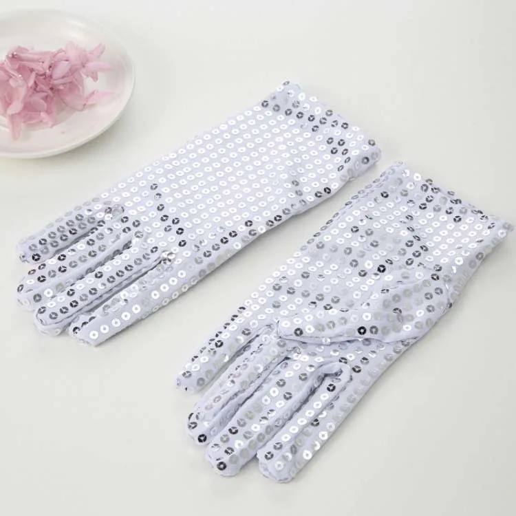 2 Paia Di Guanti Con Paillettes Per Adulti - Guanti Da Ballo Glitterati Per Feste E Serate - Foto 9