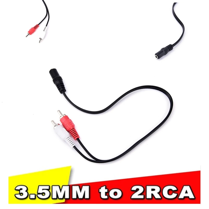 1 Female to 2 Male RCA Plug Y Adapter Audio Cables 3.5mm Stereo Mini Jack To 2RCA Optical 1/8 Cable | Электроника