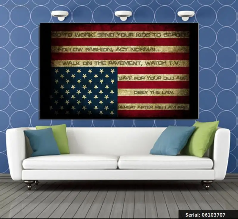 VANQUISH American USA United States of America Flag Canvas Wall Art Print On canvas painting for