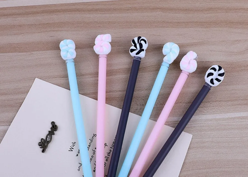 Корея lucky letter мультипликационная гелевая ручка канцелярский призовой подарок kawaii офисные письма студенческие черные чернила для ручки авторучка 50 шт./лот