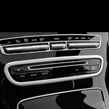 Stainless steel Car CD Plates Air Conditioning Switch Panel Cover Trim For Mercedes Benz C class W205 GLC X253 2015-17 LHD cd panel stickers air conditioning switch panel trim cover for mercedes benz gl x166 450 350 ml320 350 w166 2012 accessories
