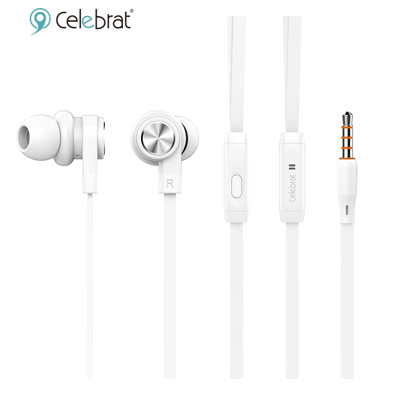 Оригинальные наушники Celebrat S70 Hi-Fi с линейным управлением, наушники-вкладыши с микрофоном, 3,5 мм разъем, стерео, для мобильного телефона iPhone