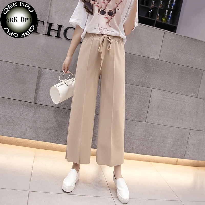 New Fashion Women knitted Wide Leg Pants Autumn Winter
