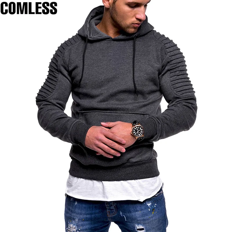 Men Fashion New Thick Fleece Hoodie Pullover for Men Streetwear Solid Sweatshirt Turtleneck Hoodies,Black,M