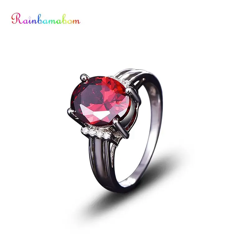 

Rainbamabom 925 Sterling Silver Created Moissanite Amethyst Diamonds Rings for Women White Gold Jewelry Wholesale Size 6-9