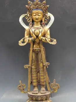 

29 Tibet Buddhism Bronze Copper Bhaisajyaguru Bodhisattva Kwan-Yin Buddha Statue