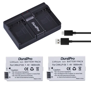 

2Pcs LP-E8 LP E8 LPE8 Replacement Li-ion Battery + Dual USB Charger For Canon EOS 550D 600D 650D 700D kiss X4 X5 X6i X7i Rebel