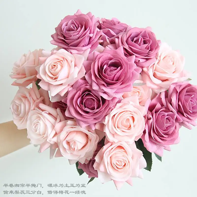 Красивая Роза Пион Искусственные Шелковые цветы Малый букет цветов вечерние Весна Валентина свадебные Mariage поддельные цветок