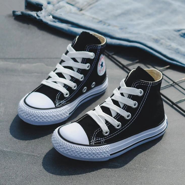 أحذية الأطفال لفتاة حذاء طفل 2019 الربيع الأزياء عالية اصبع القدم قماش طفل الصبي أحذية الأطفال الكلاسيكية الفتيات حذاء قماش