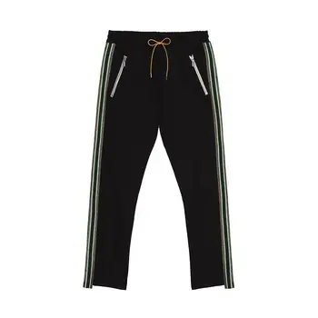 

19SS RHUDE Traxedo Pants 1:1 side ribbon Joggers Trousers Hip Hop high street Elastic Waist Pant Sweatpants Biker RHUDE Pants
