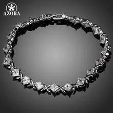 Azora элегантное 19 шт Прозрачный квадратный кубический цирконий браслет TS0068