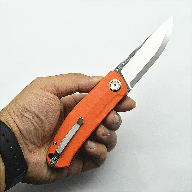 

New 12C27 folding knife G10 handle outdoor camping hunting survival pocket knives Utility EDC tools High quality free shipping