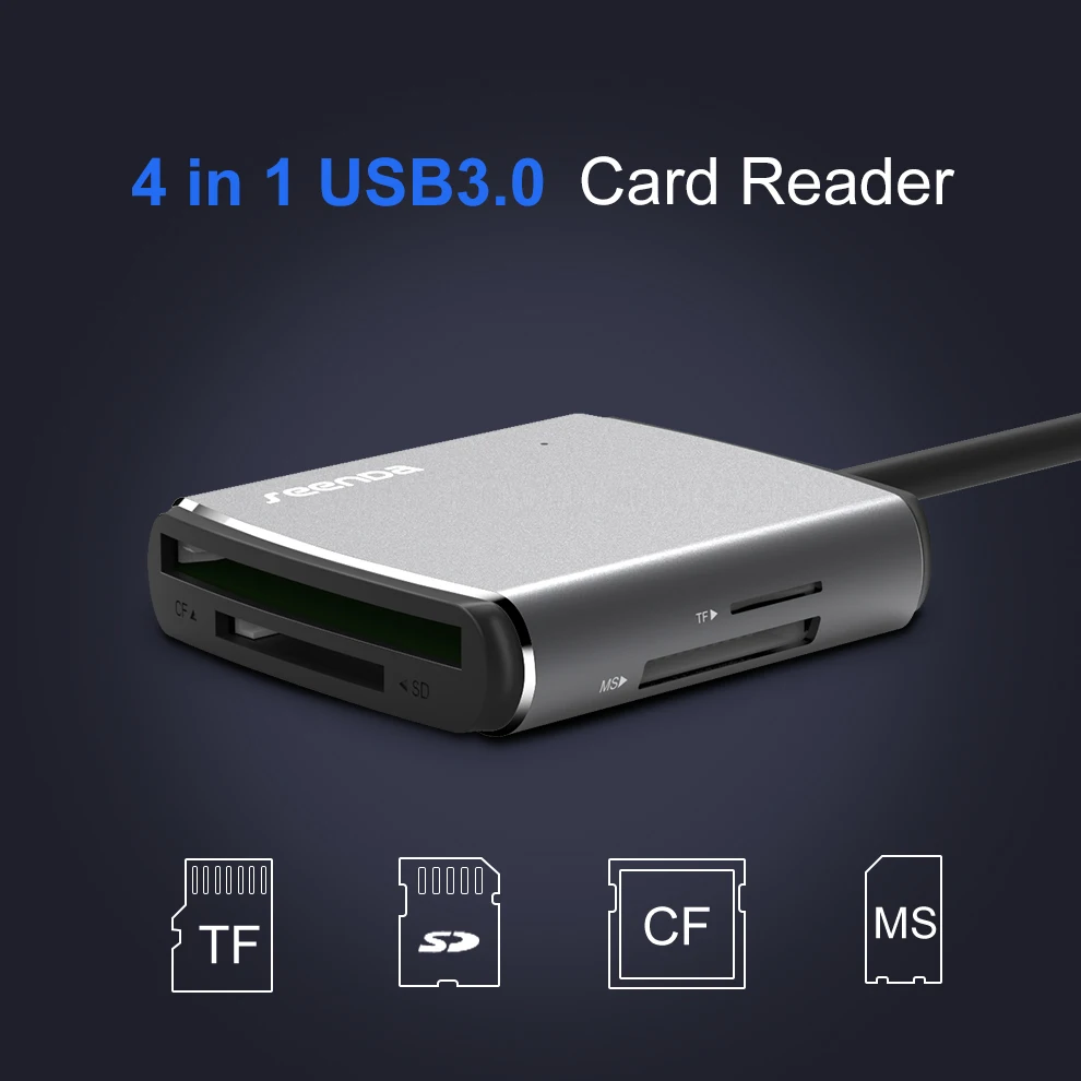Высокоскоростной считыватель карт SeenDa USB3.0 карта памяти для нескольких камер SD CF