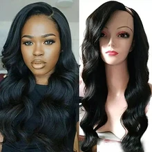 SimBeautyGlueless волнистые u-образные парики, 100% человеческие волосы, 100% Необработанные бразильские u-образные человеческие волосы, левая часть пар...