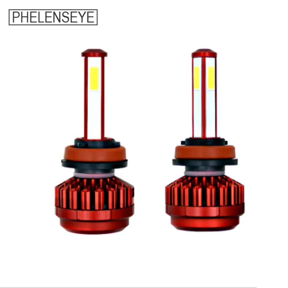 

H4 H7 H11 9005 Car LED Headlight Bulbs Four Sides 360 Degrees Beam 6000K 80W 8000LM 12V 24V Foglight LED Headlamp 2PCS