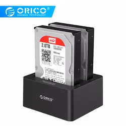 ORICO Dual Bay SATA для USB 3,0 внешний жесткий диск Док-станция для 2,5/дубликатор с дубликатором/функцией клон-черный