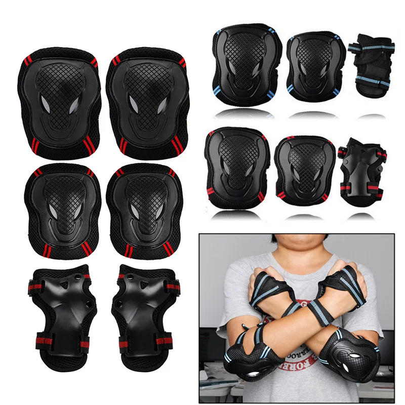 6pcs Skating Protective Gear Sets Elbow Knee Pads Bike Skateboard For