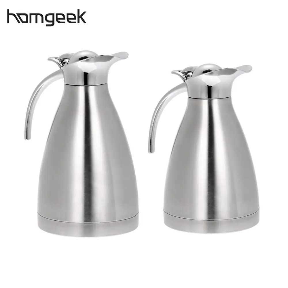 1L/1.5L Stainless Steel Vacuum Insulated Carafe Double Wall Coffee Pot